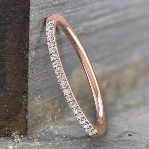 FINEROCK 1/10 to 1/3 Carat Carat Diamond Semi-Eternity Wedding Band Ring in 10K Rose Gold in Saudi Arabia