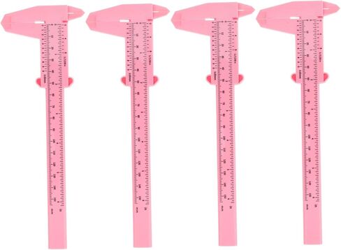 4pcs Plastic Caliper- 150mm 6 Inch Precision Measuring Tool for Woodworking and Crafts Easy-to-Read Scale Pink in Saudi Arabia