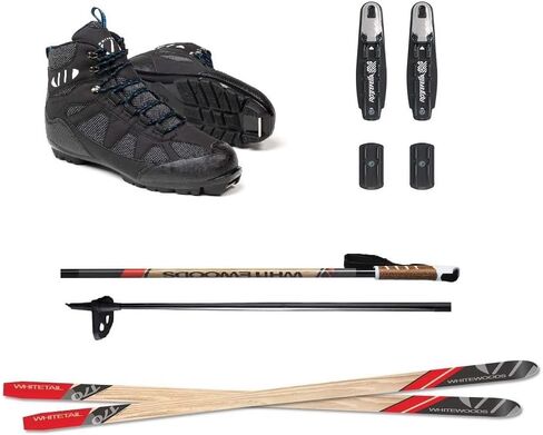 Whitewoods Whitetail Adult Metal Edge Cross -Country NNN Ski Package - الزلاجات ، والأحذية ، والروابط ، والأعمدة | 170 سم (للمتزلجين 131-155 رطل.) in Saudi Arabia
