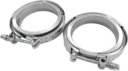 4pcs 2 "V Band Band Clamp Kit مع شفة أنثى من الذكور للتوربو ، العادم ، و SownPipes ، متوافقة مع شفة عادم السيارات V V-Band 2 بوصة in Kuwait