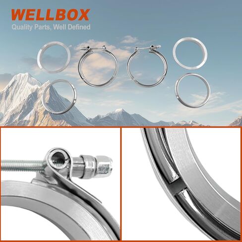 4pcs 2 "V Band Band Clamp Kit مع شفة أنثى من الذكور للتوربو ، العادم ، و SownPipes ، متوافقة مع شفة عادم السيارات V V-Band 2 بوصة in Kuwait
