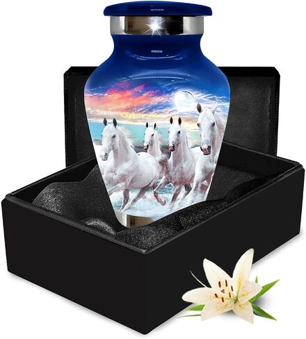 Keepsake urns for Human Ashes Adult Female - Small Urns for Ashes for Women & Men - Handcrafted Mini Memorial Urns - Honor Your Loved One with Funeral Cremation Urn (Black, Small) in Kuwait