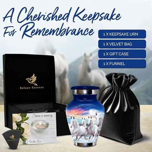 Keepsake urns for Human Ashes Adult Female - Small Urns for Ashes for Women & Men - Handcrafted Mini Memorial Urns - Honor Your Loved One with Funeral Cremation Urn (Black, Small) in Kuwait