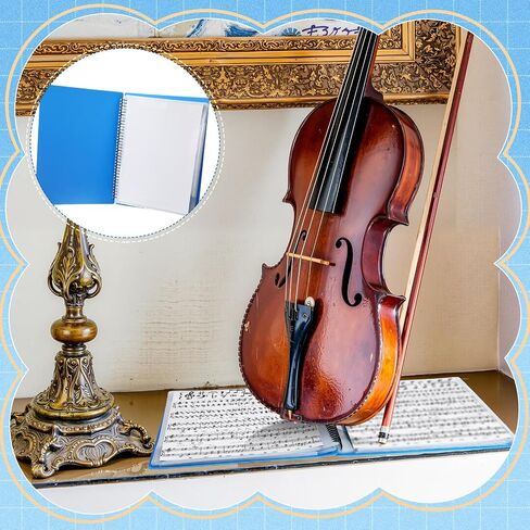 Marspark Sheet Music Folder, 20 Sleeves Display 40 Pages Spiral Binder Organizer for Music Stand, Fits A4 Letter Size 8.5 x 11 Inch Spiral Notebook Binder Organizer(Black) in Kuwait