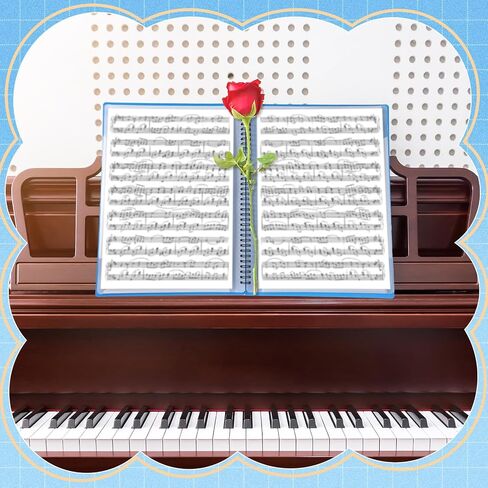 Marspark Sheet Music Folder, 20 Sleeves Display 40 Pages Spiral Binder Organizer for Music Stand, Fits A4 Letter Size 8.5 x 11 Inch Spiral Notebook Binder Organizer(Black) in Kuwait