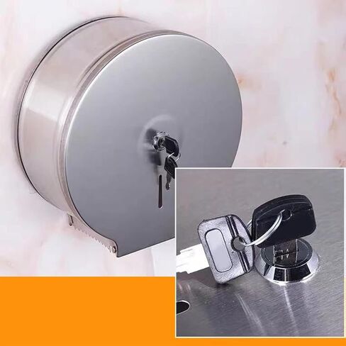 2pcs موزع ورق التواليت التجاري - حامل أنسجة حائط من الفولاذ المقاوم للصدأ لفة 9 بوصة مع قفل مفتاح (10.6x10.2x4.6in) - مثالي للحمامات عالية المرور والمكاتب والفنادق in Saudi Arabia