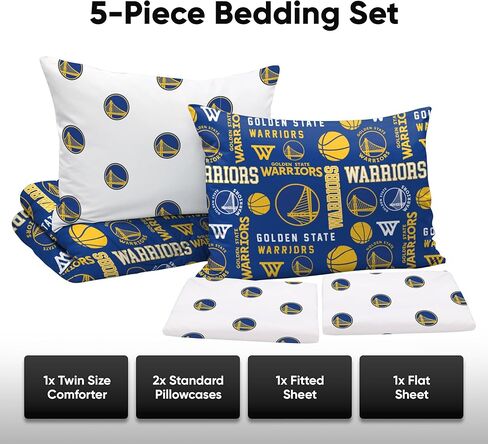 FOCO Unisex-Adult NBA Team Logo Bed in a Bag Comforter, Sheets, Pillow Cases Bedding 5-Piece Set in Saudi Arabia
