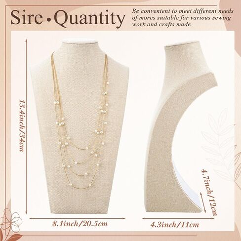 Kigley 9 PCS Linen Jewelry Display Bust Netlade حامل قلادة عارضة أزياء لعرض المجوهرات بيع المعارض التجارية in Kuwait