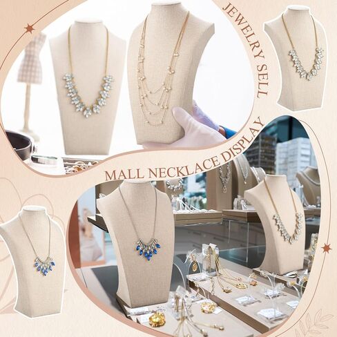Kigley 9 PCS Linen Jewelry Display Bust Netlade حامل قلادة عارضة أزياء لعرض المجوهرات بيع المعارض التجارية in Kuwait