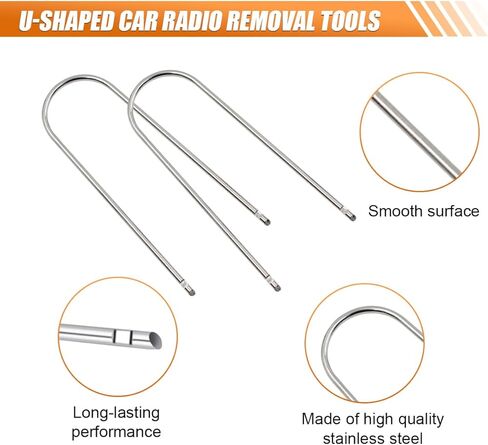 6PCS Car Radio Removal Pry Tool Kit, Auto V-Shaped Stereo Release Tool, Car Radio Removal Tool Stainless Steel for Disassembly of Most Car CD Audio Frequency Converter (V-Shape) in Kuwait