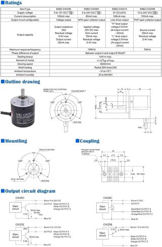 E6B2CWZ6C تشفير الدوراري E6B2-CWZ6C 100 200 360 500 600 800 1000 2000 P/R 5-24V DC NPN Switch (1000P R) in Kuwait