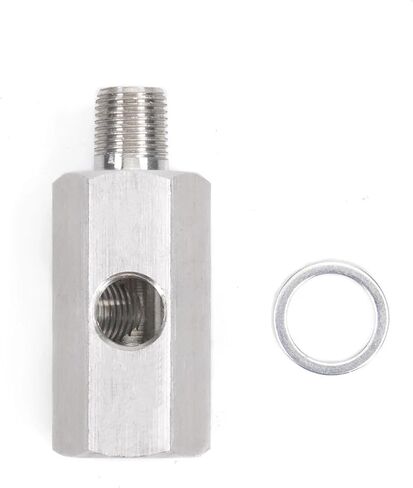 Stainless Steel 1/8 NPT Oil Pressure Sensor Sendor Tee Adapter to 1/8 NPT Gauge T-Piece with O-Ring pad(DOUBLUE Hole) in Saudi Arabia