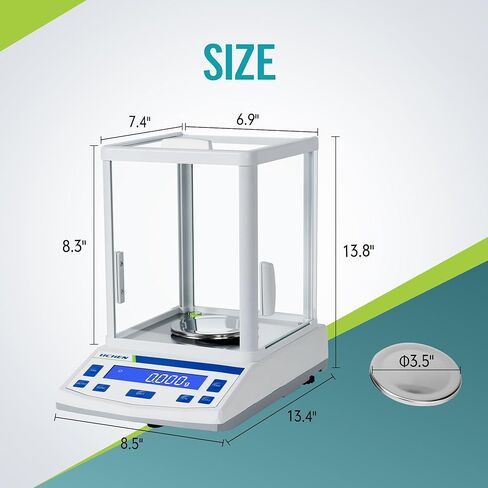 Lichen Lab Scale 100gram × 0.001g توازن تحليلي عالي الدقة مع توازن المجوهرات الرقمية للزجاج الأمامي (100 جم ، 1 ملغ) in Kuwait