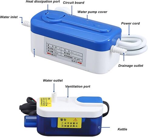 مضخة مكثف تلقائية ميني تقسيم ميني ، AC110 إلى 240V 40L/H 200mL مضخة إزالة المكثفات الصامتة HVAC ، مقابل 15 كيلو واط 1 إلى مكيف الهواء ، الفرن ، مزيل الرطوبة in Saudi Arabia