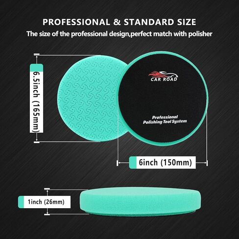 Polishing Pads, 7Pc 6.5 Inch Buffer Polisher Pads Kit and 1Pc Microfiber Buffing Pads, Foam Polish Pad for Compounding, Polishing and Waxing, for 6''/150mm Backing Plate Car Polisher in Kuwait