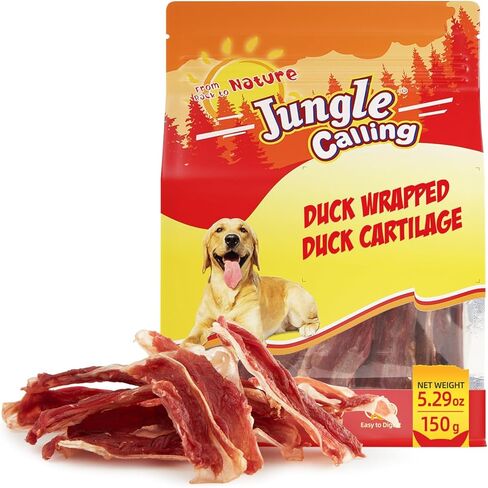 Jungle Calling Dog Treats, Chicken Jerky Dog Treats, Rawhide Free Chicken Wrapped Bones Training Chews, Made with Real Chicken and Duck Cartilage Chewy Snacks in Saudi Arabia