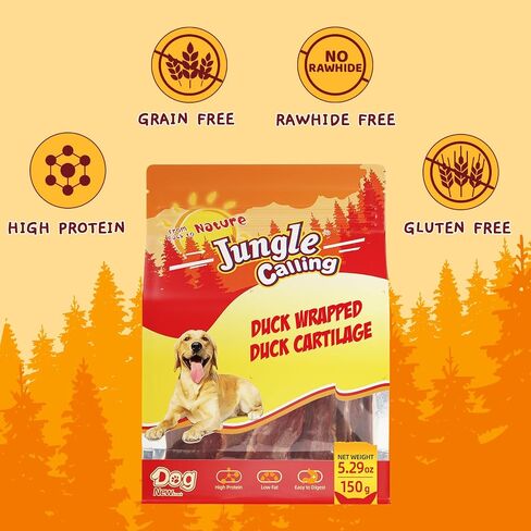 Jungle Calling Dog Treats, Chicken Jerky Dog Treats, Rawhide Free Chicken Wrapped Bones Training Chews, Made with Real Chicken and Duck Cartilage Chewy Snacks in Saudi Arabia