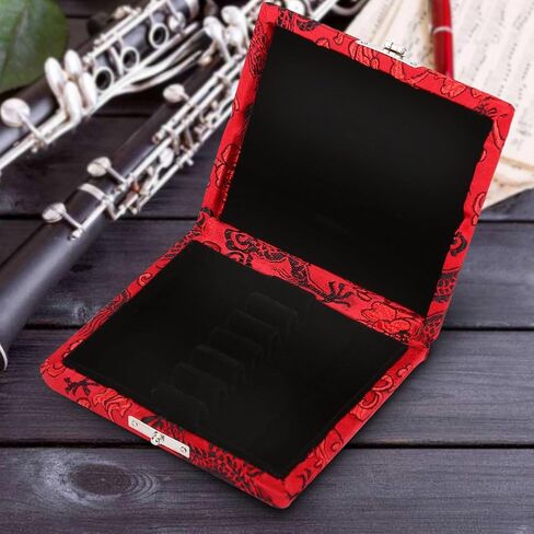 Oboe Case, 1Pcs Bassoon Case, Wooden Silk Cloth Cover Holder, 3.54 x 3.15 x 0.78 Inch Layers Storage Box for 6pcs Oboe Protect Container Accessories (Blue) in Saudi Arabia