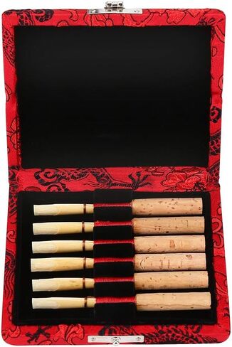 Oboe Case, 1Pcs Bassoon Case, Wooden Silk Cloth Cover Holder, 3.54 x 3.15 x 0.78 Inch Layers Storage Box for 6pcs Oboe Protect Container Accessories (Blue) in Saudi Arabia