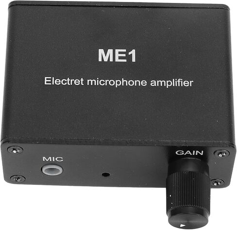 Condenser Microphone Headphone Amp, Adjustable Gain, 3.5mm Input, with Built in Bias for Electret Mic, DC5 12V Power Supply in Saudi Arabia