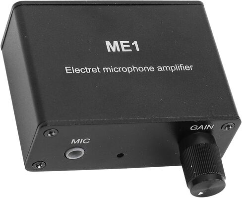 Condenser Microphone Headphone Amp, Adjustable Gain, 3.5mm Input, with Built in Bias for Electret Mic, DC5 12V Power Supply in Saudi Arabia