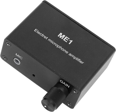 Condenser Microphone Headphone Amp, Adjustable Gain, 3.5mm Input, with Built in Bias for Electret Mic, DC5 12V Power Supply in Saudi Arabia