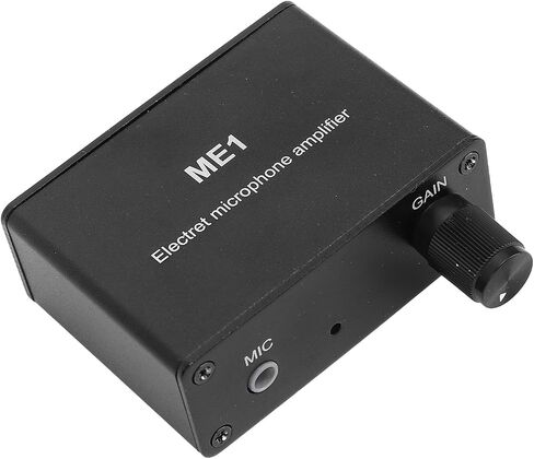Condenser Microphone Headphone Amp, Adjustable Gain, 3.5mm Input, with Built in Bias for Electret Mic, DC5 12V Power Supply in Saudi Arabia