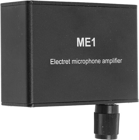 Condenser Microphone Headphone Amp, Adjustable Gain, 3.5mm Input, with Built in Bias for Electret Mic, DC5 12V Power Supply in Saudi Arabia