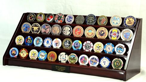 4 Rows 40 Challenge Coin Casino Chip Display Case Rack Holder Stand for Table Shelf Desk in Saudi Arabia