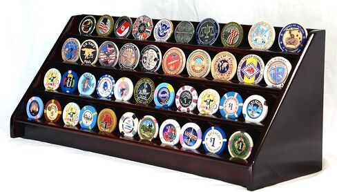 4 Rows 40 Challenge Coin Casino Chip Display Case Rack Holder Stand for Table Shelf Desk in Saudi Arabia
