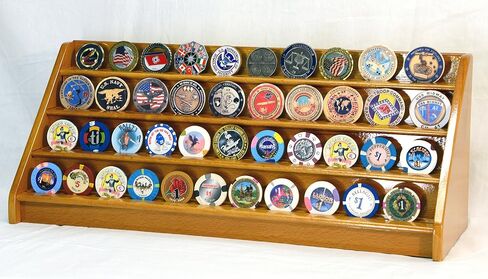 4 Rows 40 Challenge Coin Casino Chip Display Case Rack Holder Stand for Table Shelf Desk in Saudi Arabia