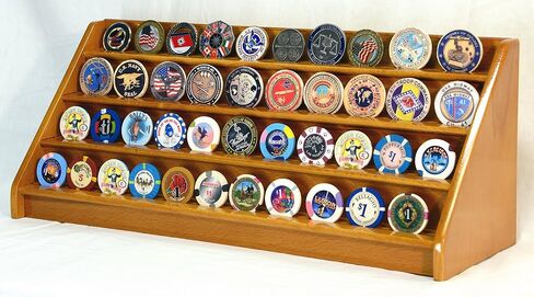 4 Rows 40 Challenge Coin Casino Chip Display Case Rack Holder Stand for Table Shelf Desk in Saudi Arabia