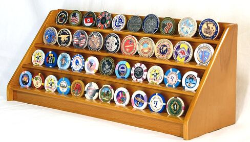 4 Rows 40 Challenge Coin Casino Chip Display Case Rack Holder Stand for Table Shelf Desk in Saudi Arabia