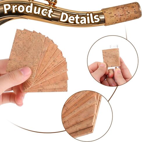 Soft Alto Sax Cork Sheet Replacement Kit, 10 Pieces Universal Alto Saxophone Neck Cork Sheets Instrument Accessories for Altos, Soprano, Tenor Saxophone in Saudi Arabia