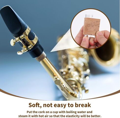 Soft Alto Sax Cork Sheet Replacement Kit, 10 Pieces Universal Alto Saxophone Neck Cork Sheets Instrument Accessories for Altos, Soprano, Tenor Saxophone in Saudi Arabia