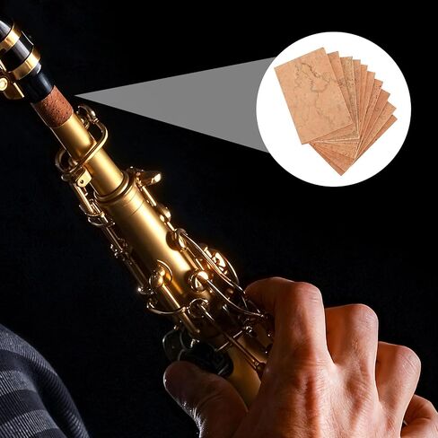 Soft Alto Sax Cork Sheet Replacement Kit, 10 Pieces Universal Alto Saxophone Neck Cork Sheets Instrument Accessories for Altos, Soprano, Tenor Saxophone in Saudi Arabia