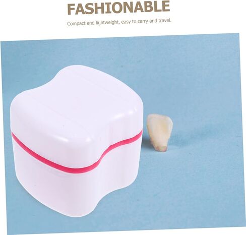 ERINGOGO False Tooth Storage Box Set with Cleaning Brush Portable Travel Case for Dentures Durable and Easy to Clean Sealed Design for Safe Storage Versatile Bath Container in Saudi Arabia