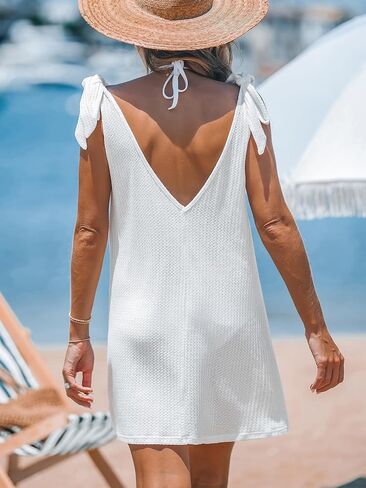 CUPSHE WOMENS SWIMSUT COVERUP SILEFERESS TIE COTTER COTTER SAB in Kuwait