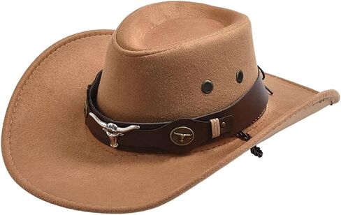 QWINEE Retro Vintage Cowgirl Hat for Women Wide Brim Buckle Belt Classic Western Cowboy Hats in Saudi Arabia