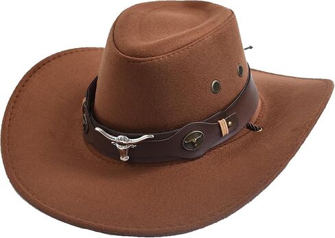 QWINEE Retro Vintage Cowgirl Hat for Women Wide Brim Buckle Belt Classic Western Cowboy Hats in Saudi Arabia