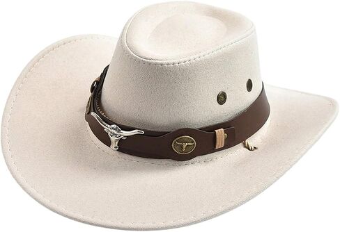 QWINEE Retro Vintage Cowgirl Hat for Women Wide Brim Buckle Belt Classic Western Cowboy Hats in Saudi Arabia