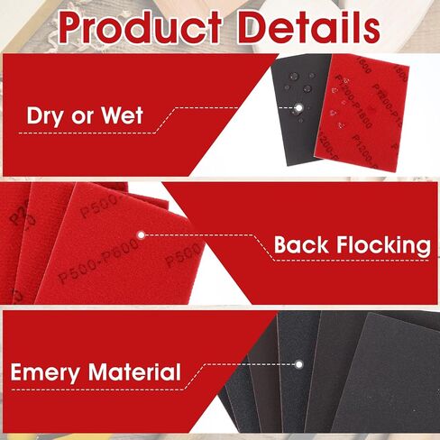18 Pcs 180-2000 Grit Sanding Sponge, Sandpaper Assortment, Soft Foam Sanding Block for Metal Wood Furniture Polishing in Saudi Arabia