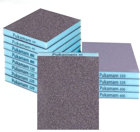 12 Pack Sanding Sponge, Washable and Reusable Sanding Blocks 60/80/120/220/320/400 Grit Wet Dry Sand Paper Assortment Pack for Wood Drywall Metal Furniture in Kuwait