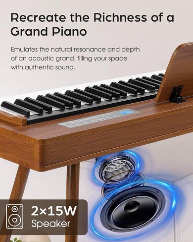 LIV-K01 Piano Keyboard Real Sampling, 88 Key Fully Weighted Keyboard Electric Piano, Grade Hammer Action, LCD Display, Touch Sensitive, Upright Piano for Beginner Adult (Light Khaki) in Kuwait
