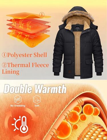 سترة Cotrasen للرجال الشتوية السمك الدافئ الصوف المبطن بالستران المائي in Kuwait