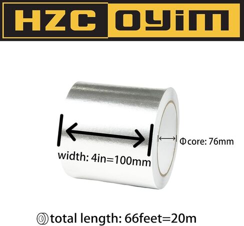 2in x 66ft Aluminum Fiberglass Tape High Temperature Resistant Strong Adhesive Heat Resistant Tape Suitable for Piping/HVAC/Automotive/Heat and Sound Insulation Repair in Saudi Arabia