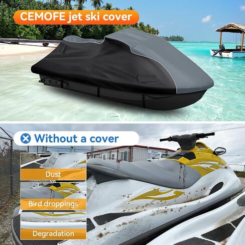 Jet Ski Cover for Yamaha VX/VX Deluxe 2015-2020,Heavy Duty 600D Oxford Waterproof Waverunner Cover,UV Protection Trailerable Jet Ski Cover in Saudi Arabia