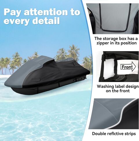 Jet Ski Cover for Yamaha VX/VX Deluxe 2015-2020,Heavy Duty 600D Oxford Waterproof Waverunner Cover,UV Protection Trailerable Jet Ski Cover in Saudi Arabia