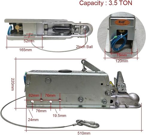 Hydraulic Boat Trailer Disc Brake Surge Coupler Actuator 2Inch Ball Cap 3.5TON RV Parts Camper Caravan Accessories in Saudi Arabia