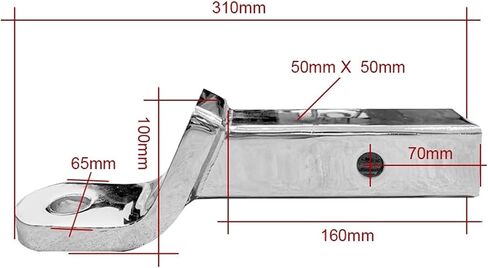كروم كروم 2 بوصة شباب لسان الكرة مع كرة السحب و pins hitch parts camper camper مكونات القافلة (مع كرة 50 ملم) in Saudi Arabia